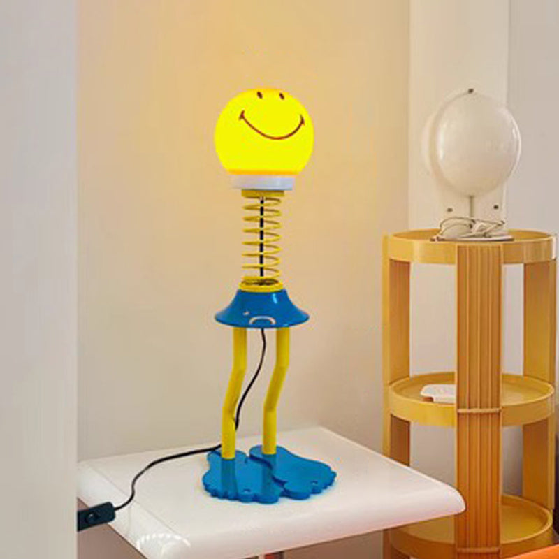 Lámpara de pie de hardware de PVC de 1 luz de primavera creativa contemporánea Smiley para sala de estar 