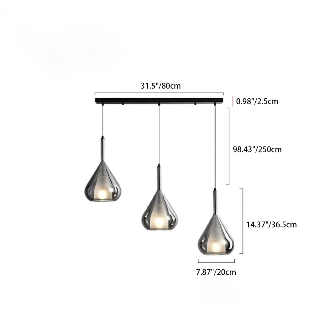 Moderno Minimalista Triángulo de Diamante Cobre Vidrio 1/3 Luz Isla Lámpara Araña Para Comedor 