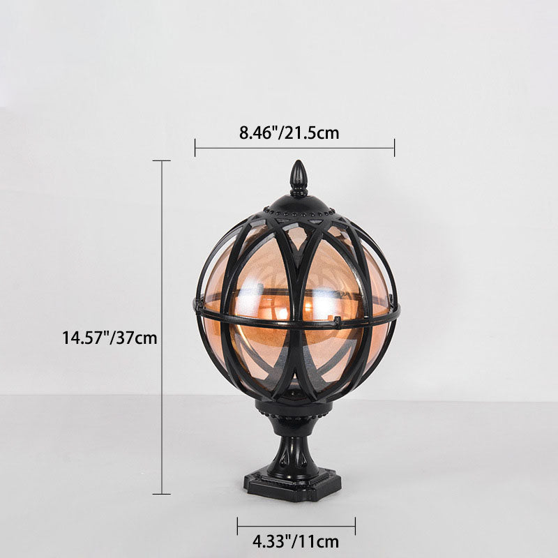Lumière extérieure en aluminium et verre de style colonial traditionnel à 1 ampoule pour jardin 