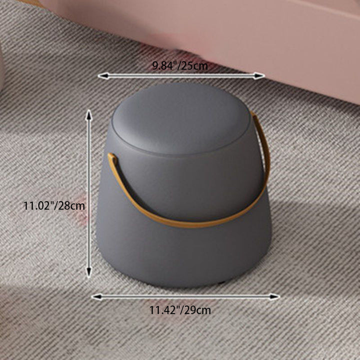 Modern Minimalist Round Column Cotton Linen Microfiber Leather Wood Chair Backless Armless For Living Room