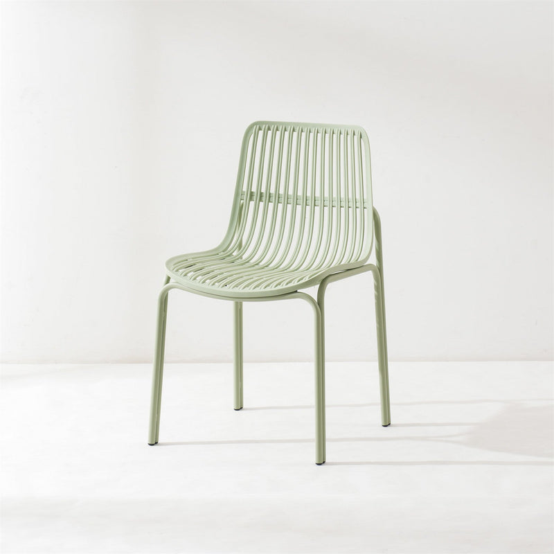 Moderna Minimalista Silla de Comedor con Respaldo Cuadrado de Plástico y Metal para Comedor 