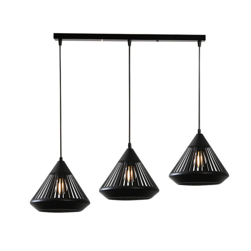 Moderne minimalistische Eisenhohl-Diamantform 1/3-Licht Insel Licht Kronleuchter 