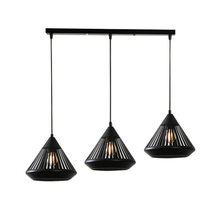 Moderne minimalistische Eisenhohl-Diamantform 1/3-Licht Insel Licht Kronleuchter 