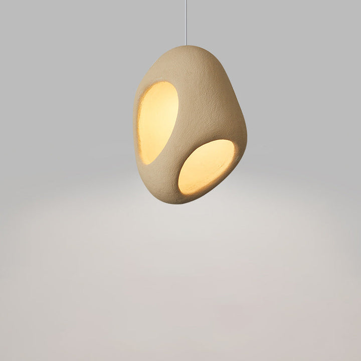 Lustre suspendu à 1 lumière en polystyrène à armature en fer japonais traditionnel pour salle à manger 