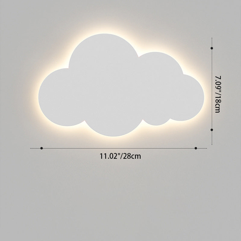 Lámpara de pared LED para niños con pantalla de acrílico de hierro en forma de nube sonriente creativa contemporánea para dormitorio 
