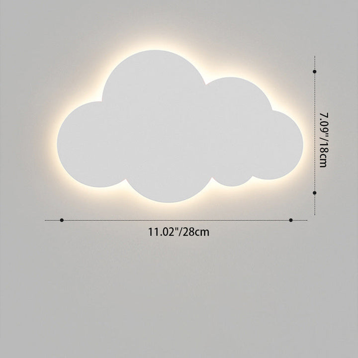 Lámpara de pared LED para niños con pantalla de acrílico de hierro en forma de nube sonriente creativa contemporánea para dormitorio 