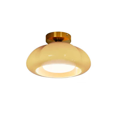 Moderne kreative Glas-Kürbis-Pilz 1-Licht Semi-Flush-Mount-Deckenleuchte 