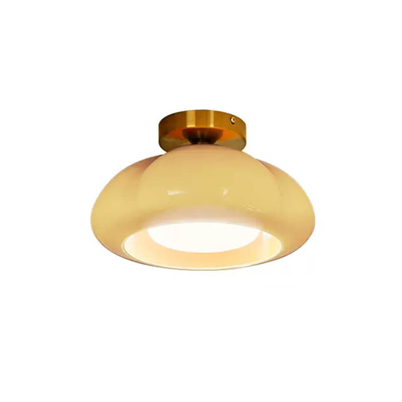 Moderne kreative Glas-Kürbis-Pilz 1-Licht Semi-Flush-Mount-Deckenleuchte 