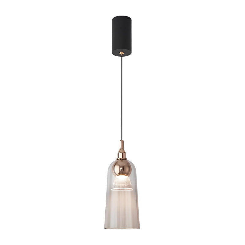 Zeitgenössische nordische Acryl-Cup-Shade-Aluminium-LED-Pendelleuchte mit Farbverlauf für Esszimmer 