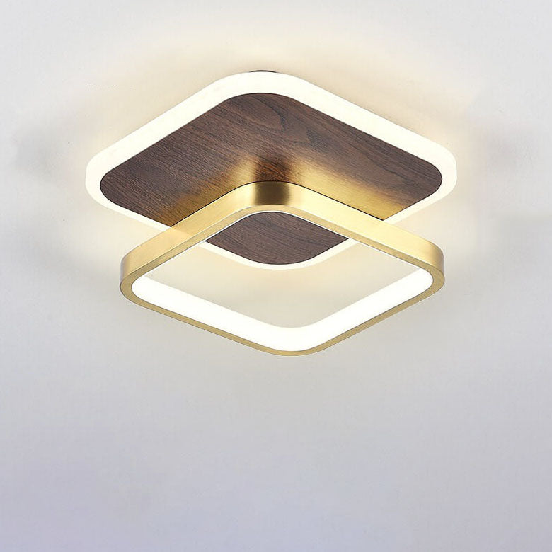 Lumière de Plafond Semi-Encastrée LED Carrée Circulaire en Aluminium Minimaliste Moderne 