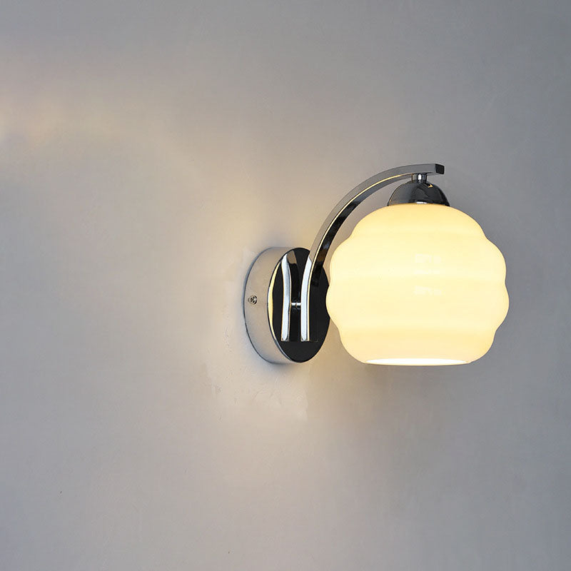 Modern Simplicity Iron Glass Round Ball 1-Light Wall Sconce Lamp For Hallway