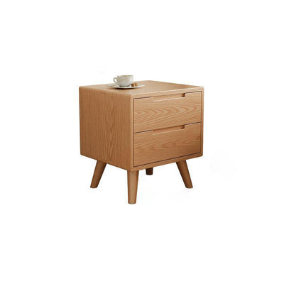 Table de nuit carrée en bois de caoutchouc moderne avec 1/2 tiroir pour chevet 