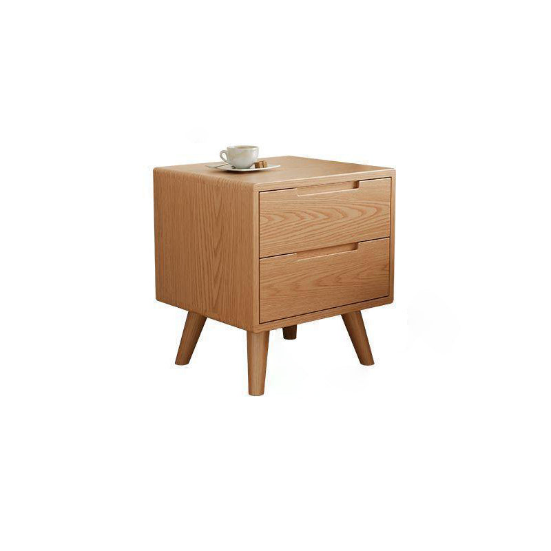 Table de nuit carrée en bois de caoutchouc moderne avec 1/2 tiroir pour chevet 
