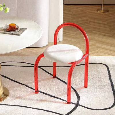 Dossier de chaise de salle à manger en velours acrylique nordique contemporain avec éponge ronde pour salle à manger 