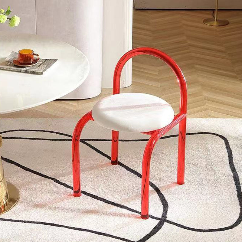 Dossier de chaise de salle à manger en velours acrylique nordique contemporain avec éponge ronde pour salle à manger 