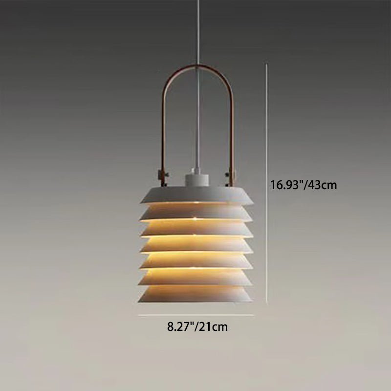 Luminaire suspendu 1 lumière en métal fer cylindre traditionnel japonais pour chambre 