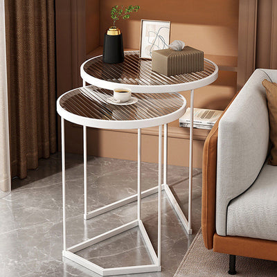 Table d'appoint ronde en verre de simplicité contemporaine pour salon 