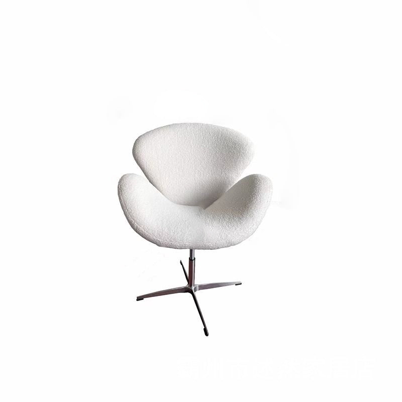 Moderner minimalistischer umwickelter gepolsterter Flanell-Lammfell-Beweglicher Schreibtischstuhl Rückenlehne Armlehne für das Home Office 