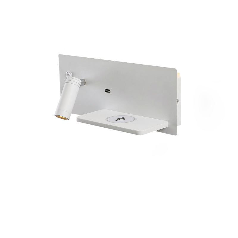 Lámpara de pared con foco LED giratorio rectangular USB recargable industrial contemporáneo para dormitorio 