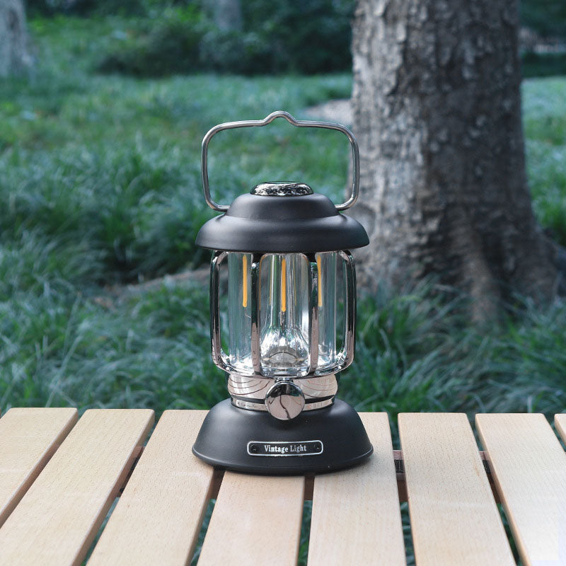 Luz de camping al aire libre USB LED ABS de hierro cilíndrico impermeable minimalista moderna para patio exterior 