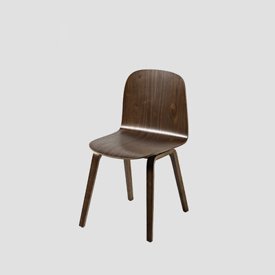 Chaise de salle à manger contemporaine nordique en bois massif avec dossier pour salle à manger 