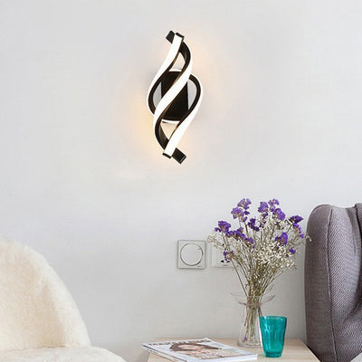 Moderne kreative Aluminium Spirale Streifen Design LED Wandleuchte Lampe für Wohnzimmer 