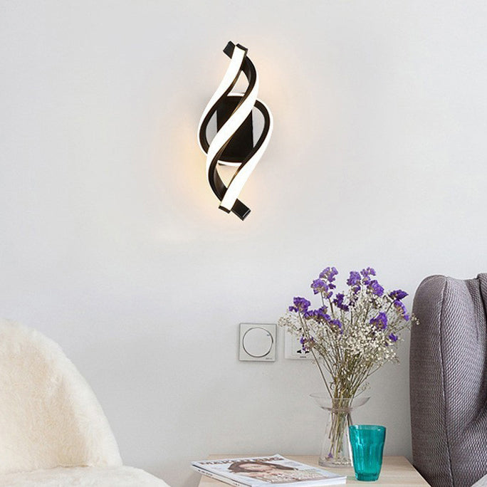Moderne kreative Aluminium Spirale Streifen Design LED Wandleuchte Lampe für Wohnzimmer 