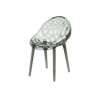 Moderner minimalistischer quadratischer Acrylstuhl mit vier Beinen und Rückenlehne für das Wohnzimmer 