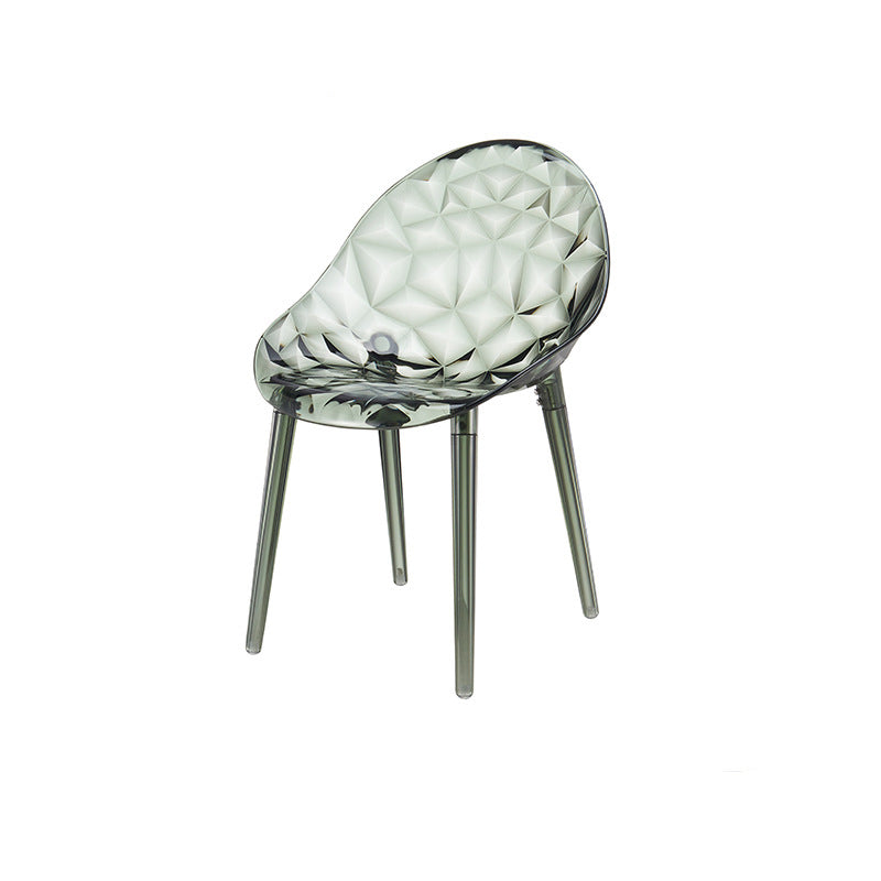 Moderner minimalistischer quadratischer Acrylstuhl mit vier Beinen und Rückenlehne für das Wohnzimmer 