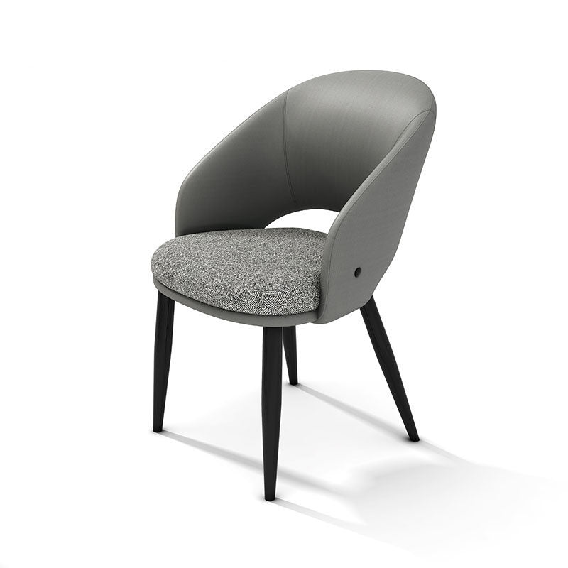 Modern Luxury Square Carbon Steel Faux Leather Foam Dining Chair Backrest For Dining Room