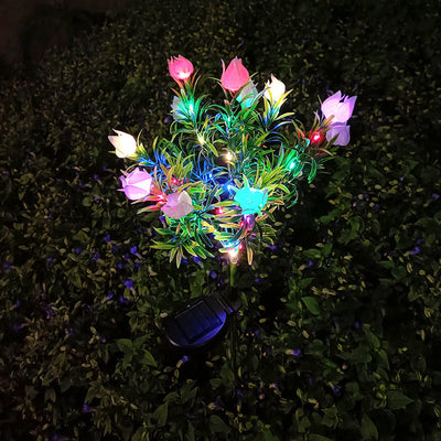 مصباح حديقة LED شمسي مقاوم للماء بتصميم إبداعي معاصر على شكل غاردينيا للباحات الخارجية 