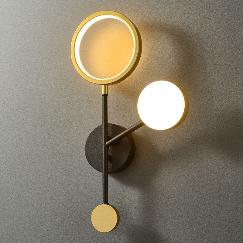 Modern Creative Aluminum Lamp Ring Acrylic LED Wall Sconce Lamp