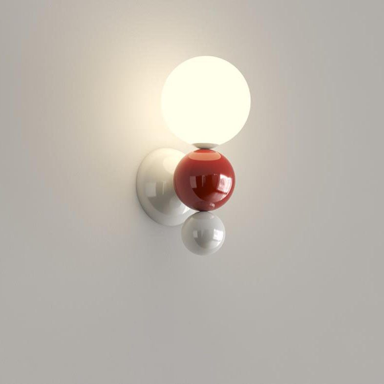Moderner Creme-Stil Kinder Schmiedeeisen Kugel 1-Licht Wandleuchte 