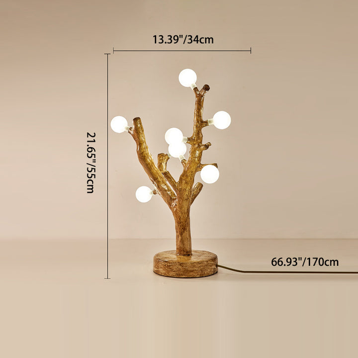 Lampe de table traditionnelle japonaise en résine avec orbe en brindilles, verre, matériel, 3/7/8/12/16 lumières pour chambre à coucher 
