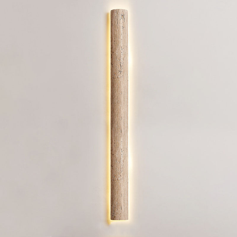 Applique Murale LED Longue Jaune en Travertin Étanche Minimaliste Moderne pour Patio Extérieur 