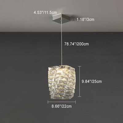 Lustre à LED en acier inoxydable de luxe contemporain avec pierres en cristal pour salon 