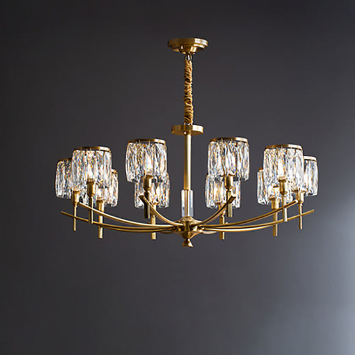 Contemporary Luxury Branch Crystal Copper 6/8/10/15 Light Chandelier For Living Room