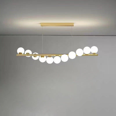 Contemporary Scandinavian Glass Magic Bean Long Strip 7/9/11 Light Island Light Chandelier For Dining Room