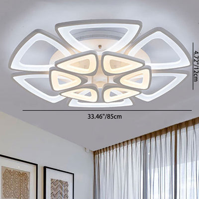 Zeitgenössische kreative Kombination Dreieck Hardware Acryl LED Unterputz Deckenleuchte für Wohnzimmer 