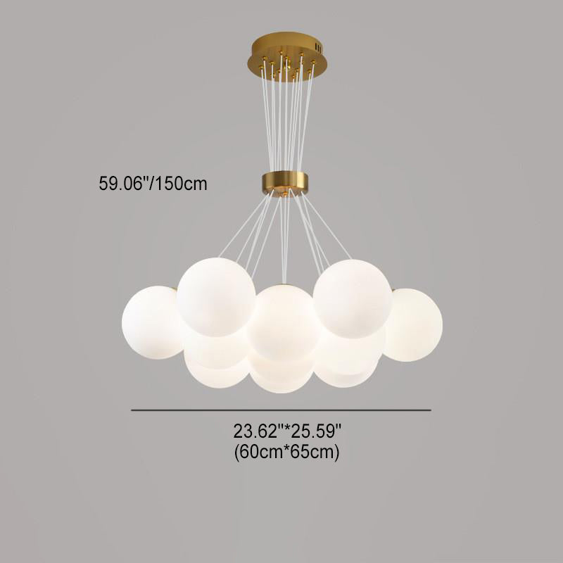 Zeitgenössischer kreativer Mondglas-Kronleuchter mit 7/13/19 Lichtern für Wohnzimmer 