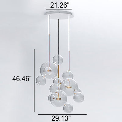 Modern Atom Mickey Head Bubble Glass Ball 1-Light LED Pendant Light