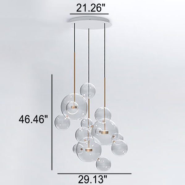Modern Atom Mickey Head Bubble Glass Ball 1-Light LED Pendant Light