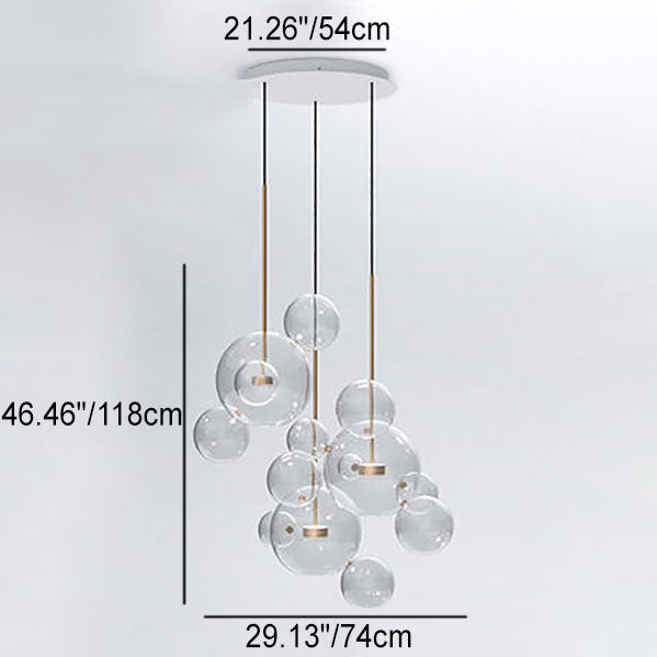 Modern Atom Mickey Head Bubble Glass Ball 1-Light LED Pendant Light