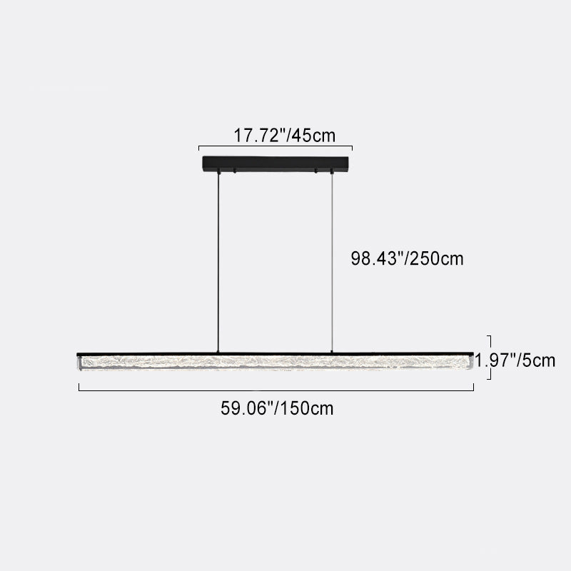 Lustre LED en résine de cuivre long avec monogramme minimaliste moderne pour salle à manger 