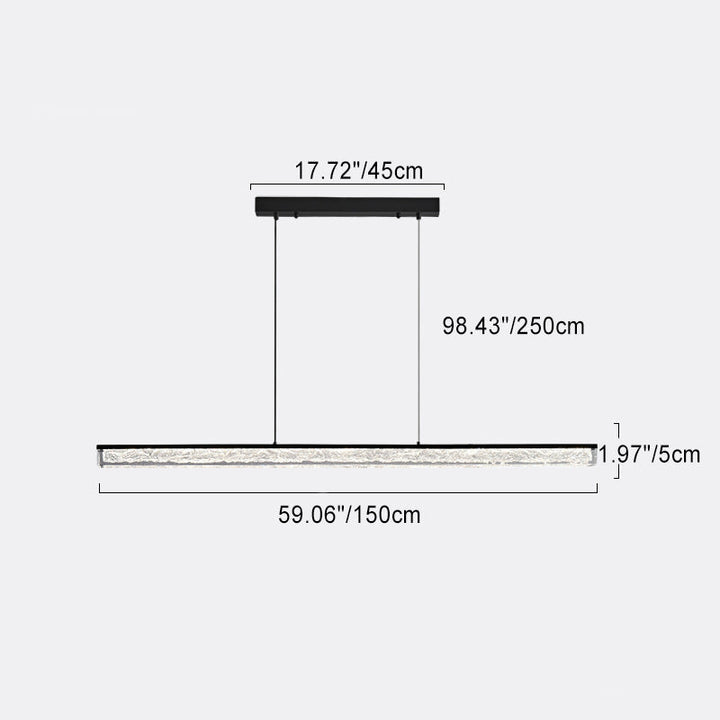 Lustre LED en résine de cuivre long avec monogramme minimaliste moderne pour salle à manger 