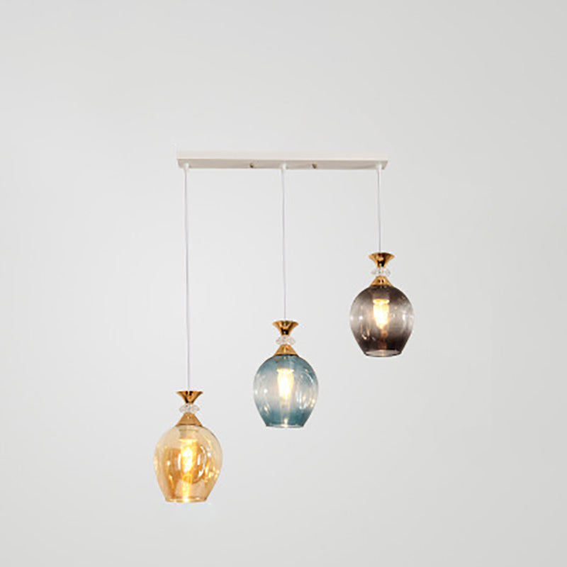 Nordic Gradient Glass Orb 1/3 Light Chandelier