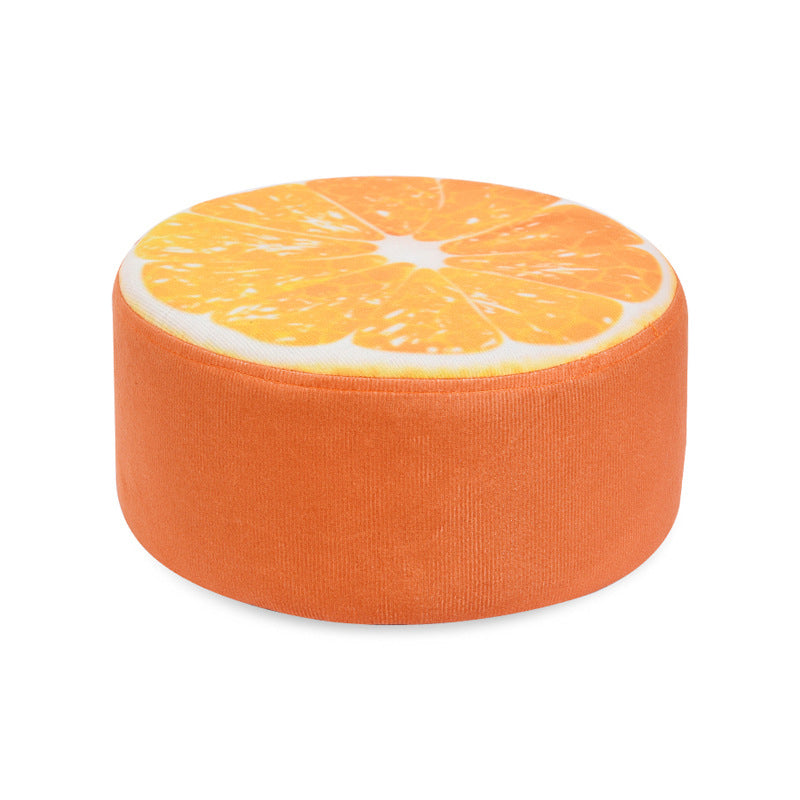 Pouf repose-pieds rond en tissu à motif de fruits créatif contemporain pour salon 