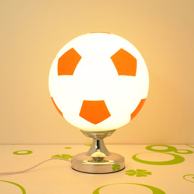Zeitgenössische kreative Eisenglas Fußball Schatten 1-Licht Tischlampe für Schlafzimmer 