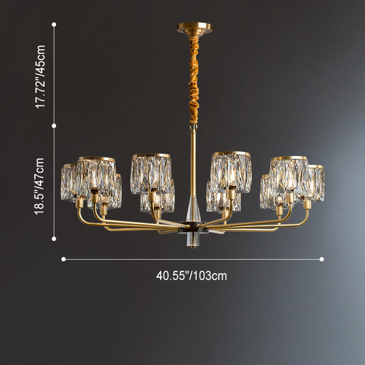 Contemporary Luxury Branch Crystal Copper 6/8/10/15/21 Light Chandelier For Bedroom