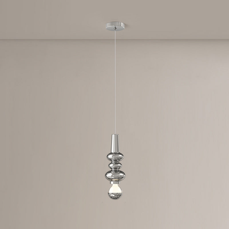 Lampe suspendue LED design potiron en fer crème scandinave contemporain pour chambre 